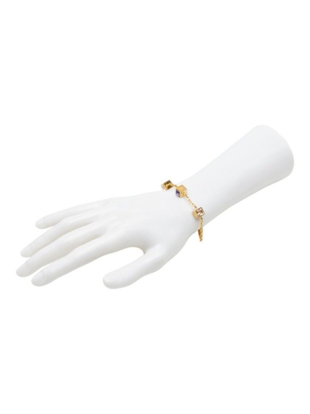 ★SOLD★ Louis Vuitton Bracelet Gambling Gold Blue Plated Swarovski - Picture 6 of 6
